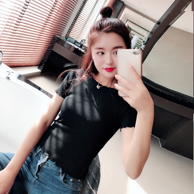 针织冰丝女短袖韩范时尚百搭