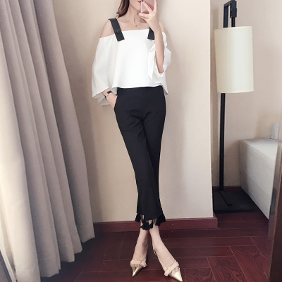 小心机社会网红女神范阔腿裤两件套装