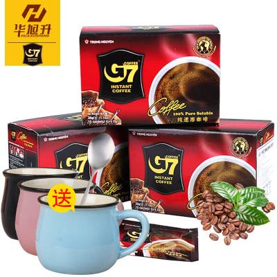 送杯勺越南进口咖啡g730g*3盒45杯