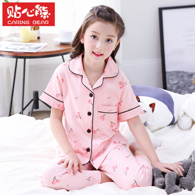 【贴心熊】纯棉薄款女童家居服套装